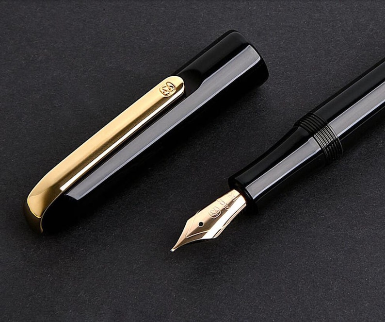 KACO Master 14K Gold Classic Elite Fountain Pen Alloy Case, Fine Nib Black Executive Pen, High-end Luxury Business Gift Pens image 3