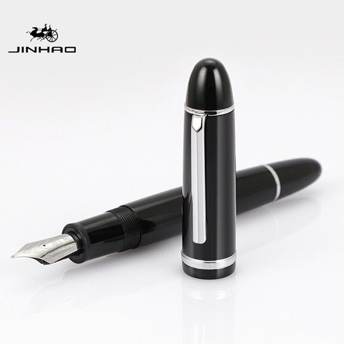Jinhao X159 Black Acrylic Fountain Pen Iridium Fine Nib 0.5 Etsy India