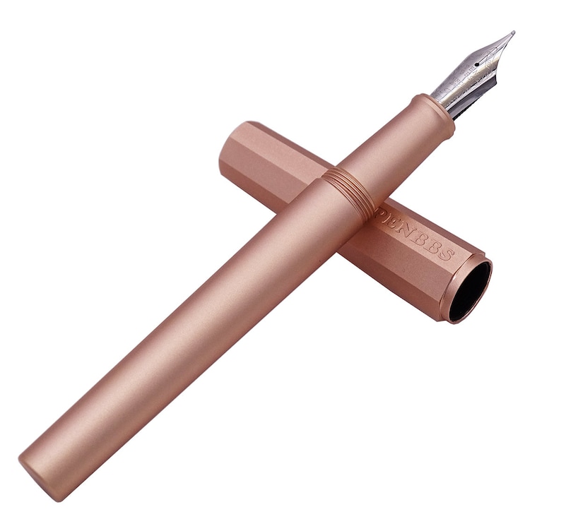 PENBBS 350 Gold Aluminum Fountain Pen Fine Nib Smooth Writing Etsy