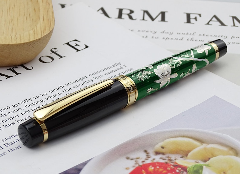Personalized Hongdian 1837 Fountain Pen Handdrawing Green Etsy