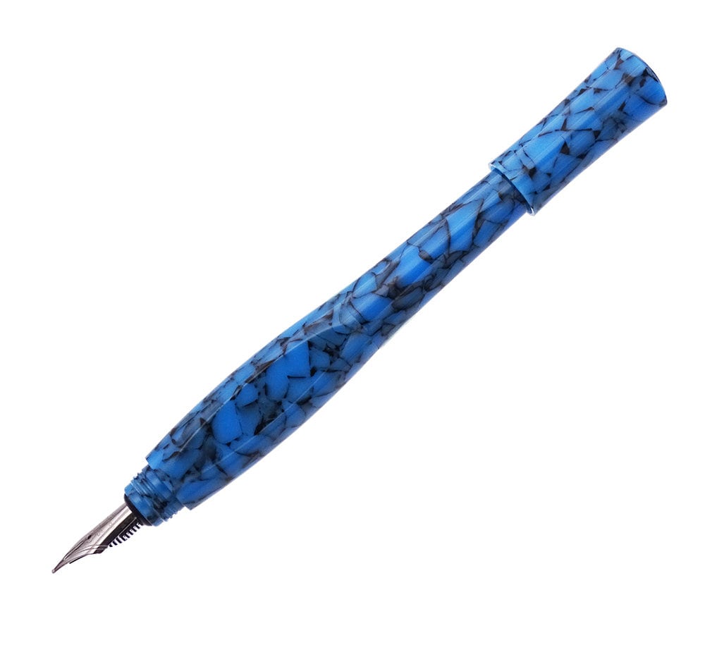 MONTAGUT Resin Blue Fountain Pen Fine Nib Triangle Signature Etsy
