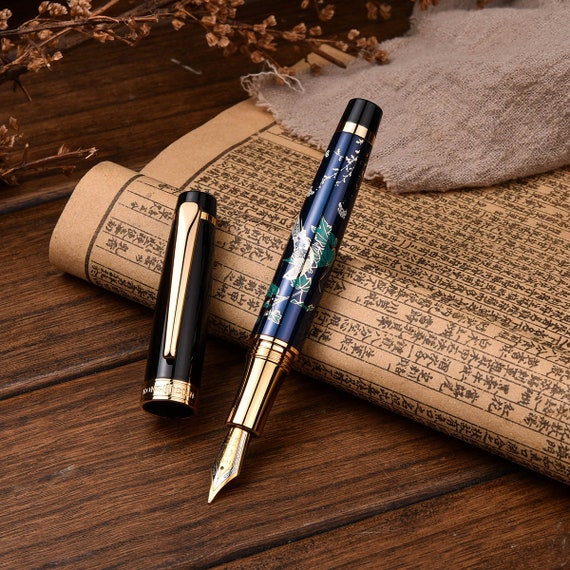 Hongdian 1837 Fountain Pen Hand-Drawing Magpie on Background, EF/F/ Collection  Pen