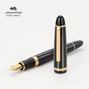 Jinhao X850 zwarte metalen vulpen, iridium EF/F/M/gebogen penpunt #35 schrijfpen