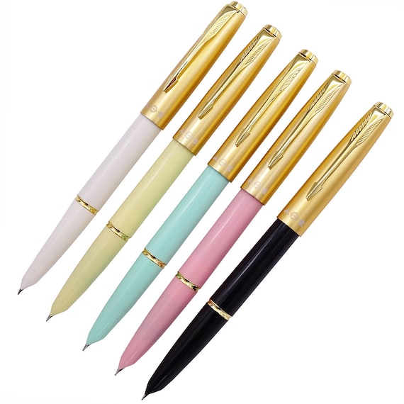 Wing Sung 3008 Transparent Fountain Pen Golden Version Extra Fine Nib 4 Colors