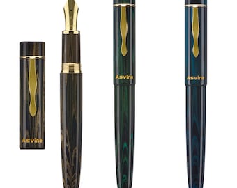 Stylo plume Asvine C2000 allemagne Cumberland ébonite # 8 plume grand stylo artisanal avec étui pour stylo convertisseur