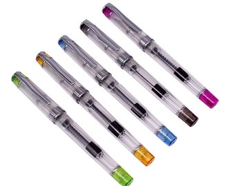 5 PCS Yongsheng 3003 Demonstrator Transparent Fountain Pen EF/ F Nib Classic Writing Gift