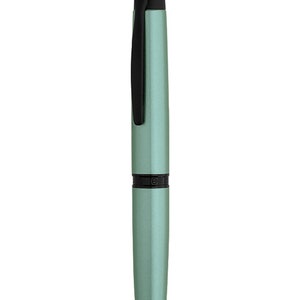 New Majohn A1 Fountain Pen, Brass Press Retractable Pen with Clip Office Ink Pen Turquoise