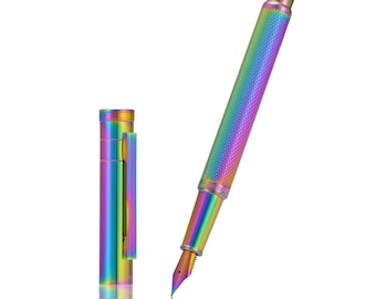 Nouveau Hongdian 1851 stylo plume forêt couleur arc-en-ciel Extra fin/fin/moyen/plié plume métal écriture stylo cadeau