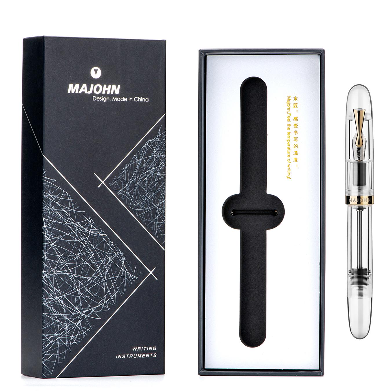 Majohn C4 スポイト万年筆 透明アクリル EF/F/M ペン先 大きく