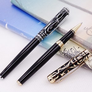 Duke Noble Ruby / Sapphire Rollerball Pen, Black Refill Office Writing Pen Signature Pen Gift