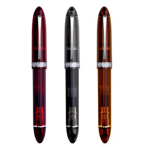 Transparante Majohn V60-vulpen met zuiger, driehoekige harspen EF/F-punt kantoorschrijfpen Cadeau