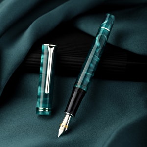 Hongdian N2 Teal Hars Vulpen, Iridium Chinese Knoop EF/F/M Penpunt Klassieke Pen