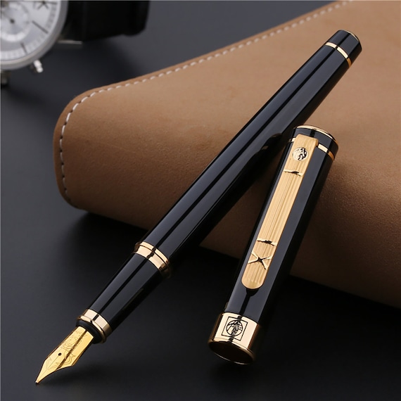 Penna stilografica personalizzata Picasso 902 Gentleman con finiture in oro  nero, regalo per scrittura con penna con firma incisa personalizzata -   Italia