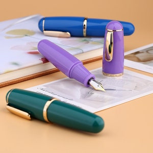 Nuova penna stilografica contagocce Majohn Q1 Mini, penna tascabile corta in resina, pennino EF/F/curvo, set di penne per scrittura di grande capacità