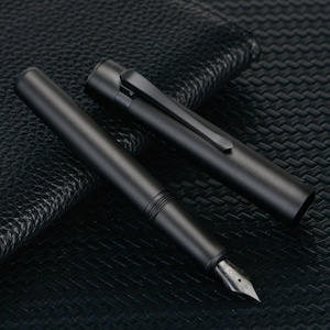 Hongdian M2 mini-vulpen zwarte aluminium zakpen, EF/F/M-punt kort schrijfcadeau
