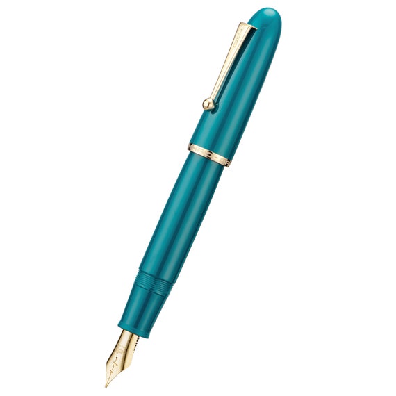 Stylo Plume Jinhao X159 Plume #8 Medium - Bleu Avec Clip Doré - Grand Format - Convertisseur Inclus