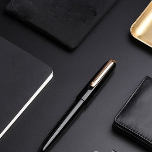 KACO Master 14K Gold Classic Elite Fountain Pen Alloy Case, Fine Nib Black Executive Pen, High-end Luxury Business Gift Pens image 4