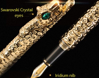 Jinhao Leopard Fountain Pen, Crystal Eye Pens Ef/f/m/bent
