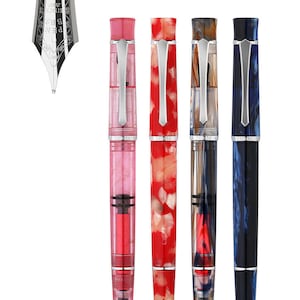 Penbbs 495 Acrylic Piston Fountain Pen, Fine Nib Writing Pen with Gift Box