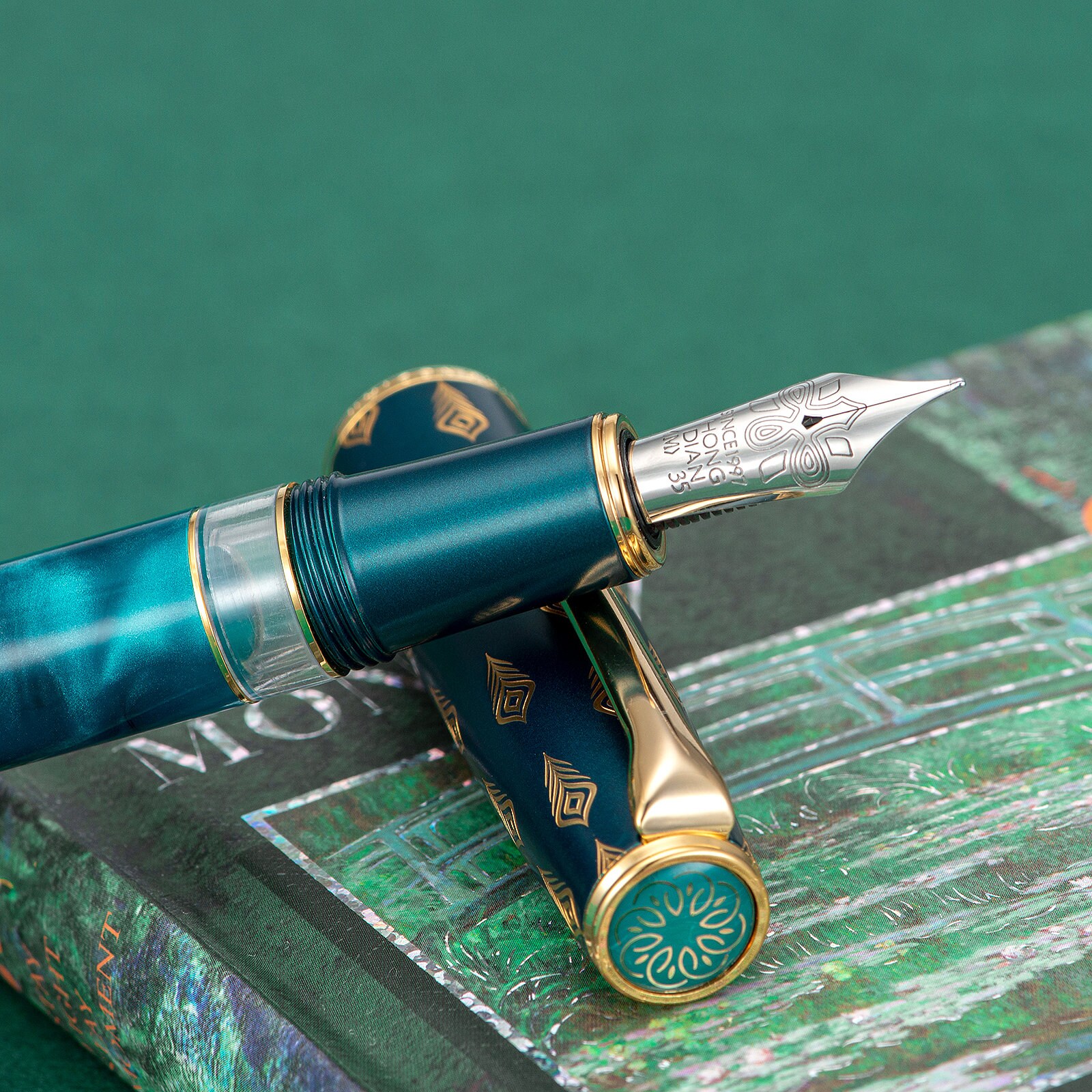 Affordable prices Smooth Writing Pen with Metal Box Hongdian N7 Blue