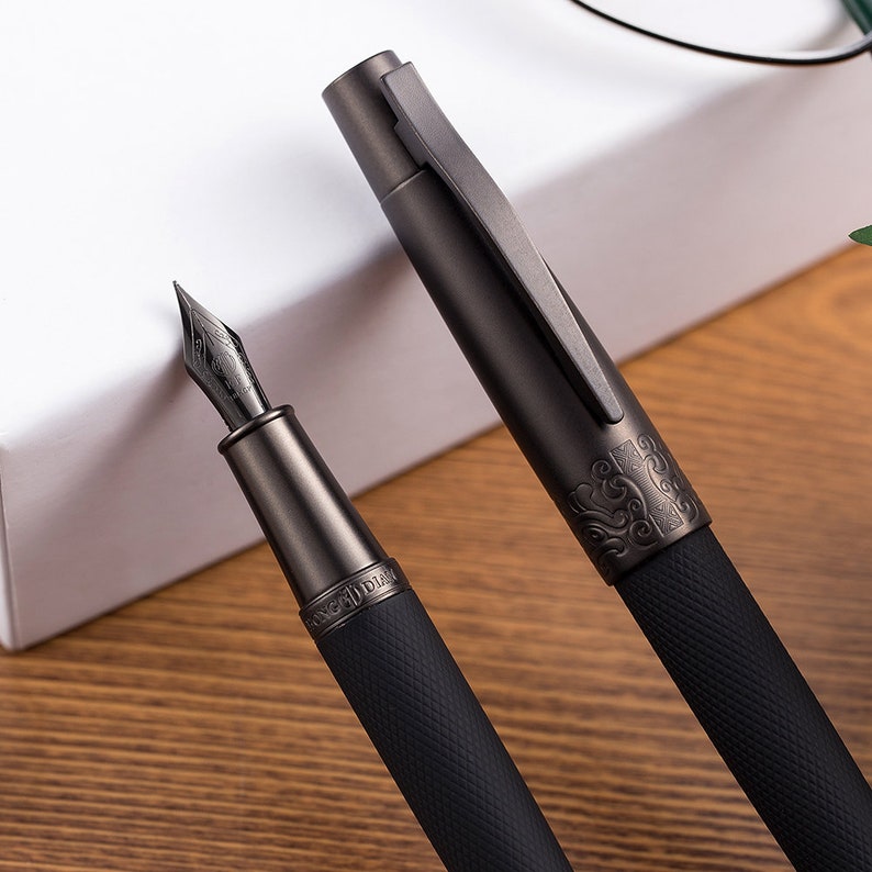 HongDian 6013 Black Metal Fountain Pen General BLACK EF/F/Fude Etsy