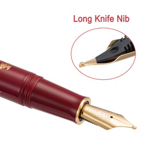 Hongdian N23 Fountain Pen Rabbit Year Metal Pen, Iridium Extra Fine/ Long Knife/ Long Blade Medium Nib Classic Pen image 8