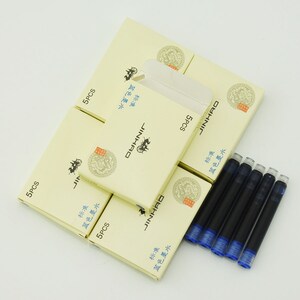 Jinhao Fountain Pen Ink Cartridges, International Standard Size, Set of 30 Refill Ink Cartridges, 2.6 mm Bore Diameter Blue