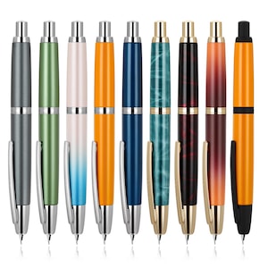 Penna stilografica Jinhao 10 Press Penna retrattile con clip EF/F Regalo per ufficio