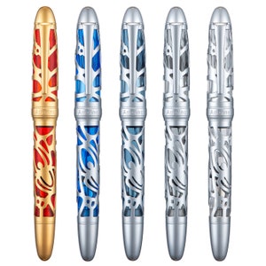 Asvine P80 Piston Filling Vulpen EF/F/M/B Penpunt, Spider Skeleton Transparant Acryl Pen en Sleutel Set