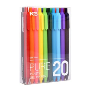 KACO Retractable Gel ink Pens,Extra Fine Point (0.5 mm)-20 Pack, Assorted Colors