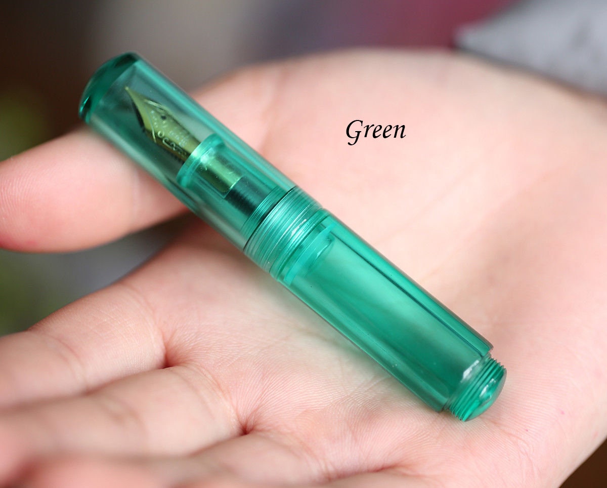 Majohn Wancai Mini Pocket Fountain Pen – Eyedropper Or Cartridge Fill, Includes 3 Nibs (EF, F, Glass) & 20 Ink Cartridges
