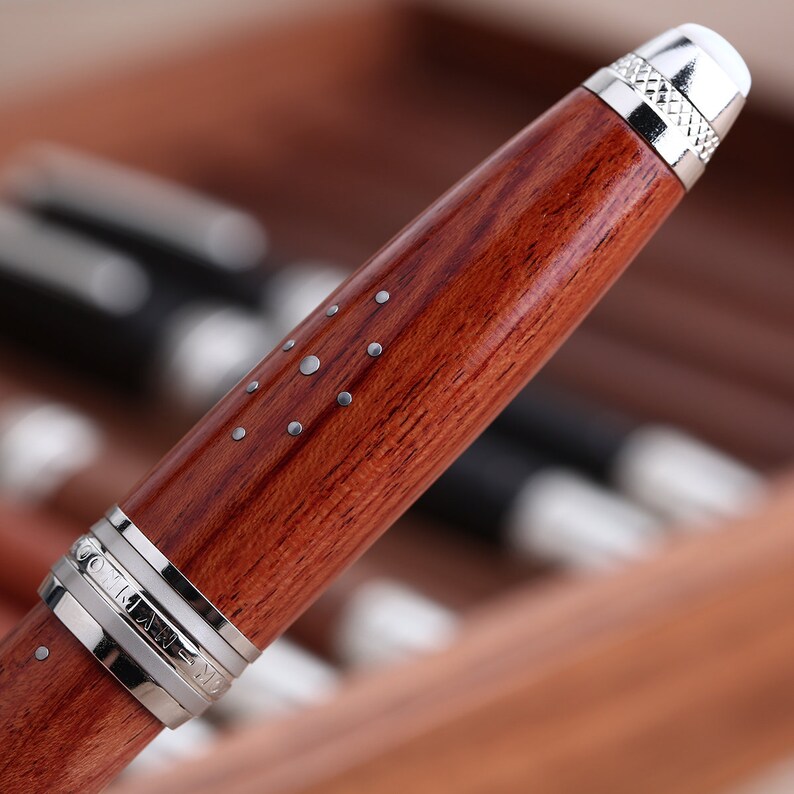 Majohn M1000 Wood Fountain Pen 35 BOCK Nib Handmade Rivet - Etsy