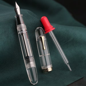 Stylo plume Majohn C4 compte-gouttes acrylique transparent, grande plume lisse EF/F/M stylo calligraphie