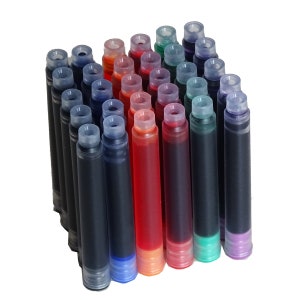 Jinhao 万年筆インクカートリッジ 国際標準サイズ 詰め替えインクカートリッジ 30個セット 内径2.6mm