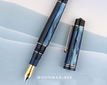 【おしゃれ】 Bock Germany Pen, Fountain Acrylic Amble M800 Moonman Fine 並行輸入品 Set Box Pen and Converter with Nib 万年筆 Majohn M800 Acrylic Fountain Pen, Moonman Fine Nib Luxury Pen Gold Clip, Converter Writing Pen with Gift Box