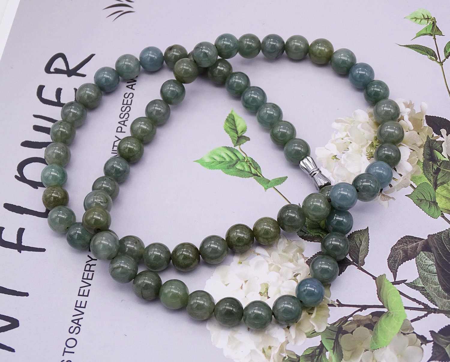 Handmade Oil Green Bead Necklace Chinese Natural Grade A Jade | Etsy