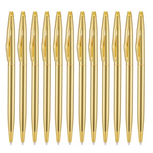 12er Pack Slim Mental Kugelschreiber, 1mm Medium Point Schwarze Tusche Glattschrift, für Business Büro Lehrer Studenten Hochzeit Gast