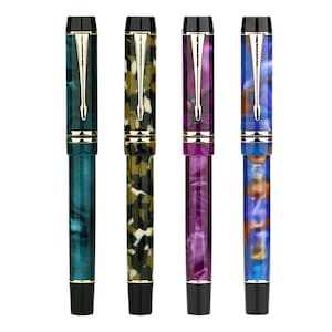Majohn M600S vulpen, iridium fijne penpunt / medium penpunt/gebogen penpunt gouden afwerking acryl mode cadeau schrijfpen