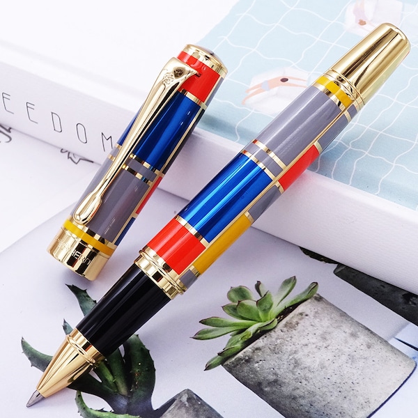 Hero 767 Rollerball Pen, Gold Trim Fashion Colors Ink Pane, Jewelry on Top Office Business Graduate Gift