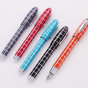 Fuliwen 2062 Quadratisches Gitter Muster Resin Füllfederhalter Fine Nib Schrift Geschenk