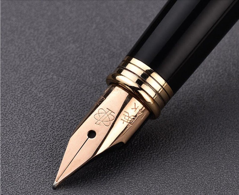 HERO 200B 14K Gold Fountain Pen Highend Fine Nib Black Etsy