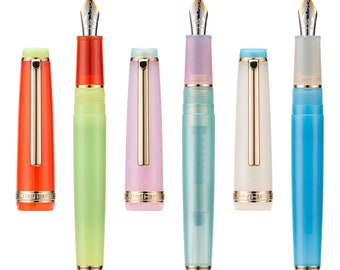 3 PCS Jinhao 82 Fountain Pen Macaroon Acrylic Writing Pen Gold Trim Converter Pen Office Gift