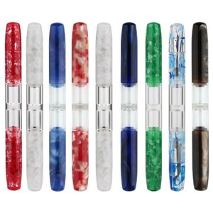 Penbbs 469 acryl vulpen dubbele punt, fijne en middelgrote penpunt geschenkdoos met twee reservoirs Pipetpen