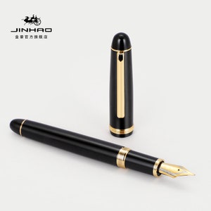 Jinhao X350 Black Metal Fountain Pen, Iridium EF/F/M/Bent Nib #35 Nib Writing Pen