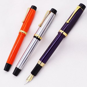 Jinhao Schwarz/ Orange/ Lila/ Silber Metall Füller Signatur Stift Business Geschenk Stift mit Refill Konverter
