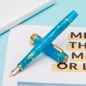 Jinhao 100 Centennial Mini Resin Fountain Pen, EF/F/M/ Bent Nib Gold Trim Smooth Writing Pen