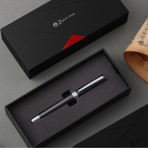 Levin 80 Red Fiber Brushed Fountain Pen,Iridium Extra Fine Gold Nib Original Imagjwnjs9czh5d2