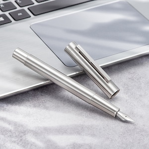 Hongdian 1861 roestvrij stalen forest vulpen, EF / F / M / gebogen penpunt modern ontwerp soepel schrijven pen