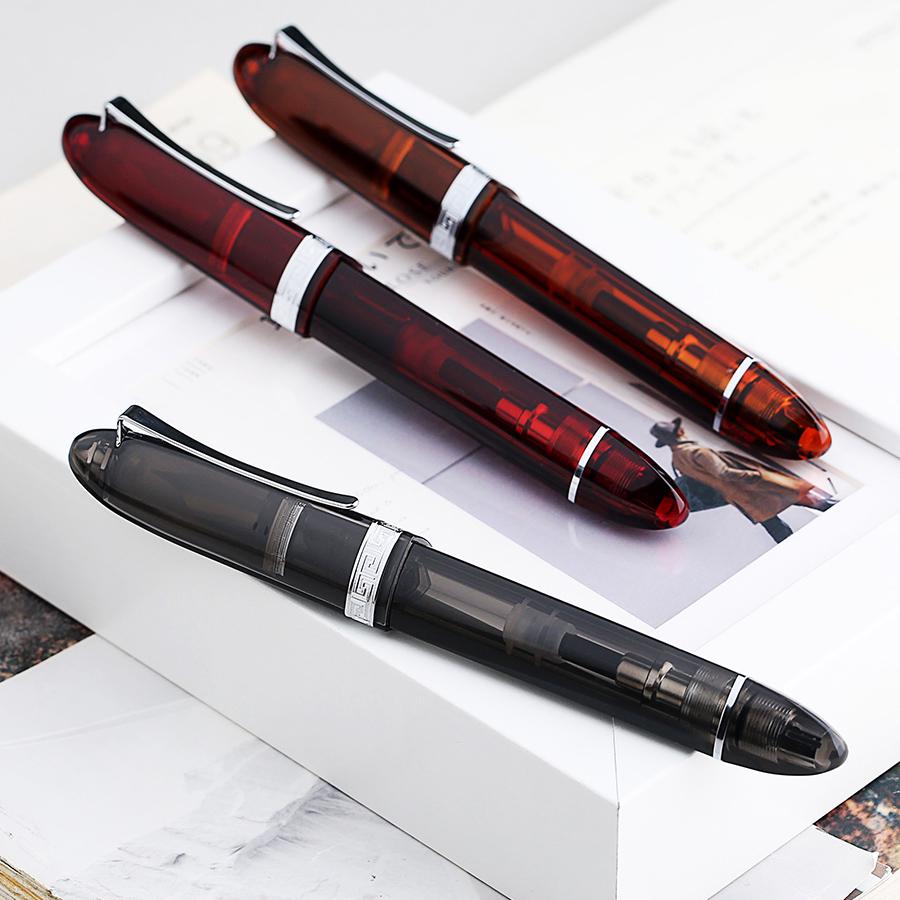 Penna Stilografica A Pistone Di Alta Qualà Trasparente Bianco Proiettile Ago 0.38mm 0.5mm - Foto 6