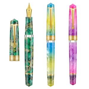 Nuova penna stilografica Asvine P20 in resina, pennino Iridium EF/F/M con finiture dorate, collezione Smooth Writer con set di custodie